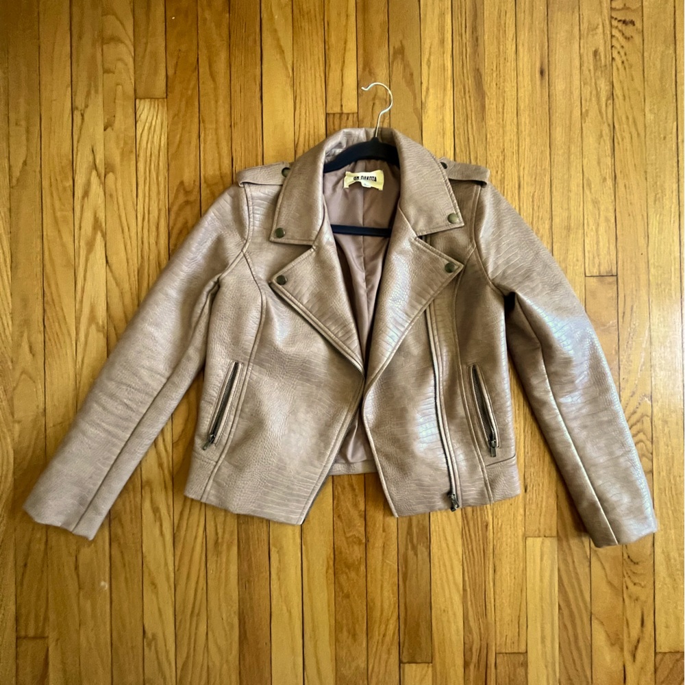 BB Dakota Faux Leather Mauve Jacket Size S